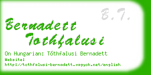 bernadett tothfalusi business card